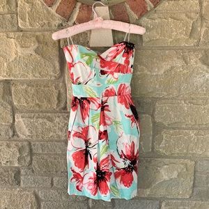 Floral textured mini dress